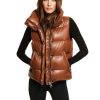 SAM Vegan Leather Tracey Vest Saddle New