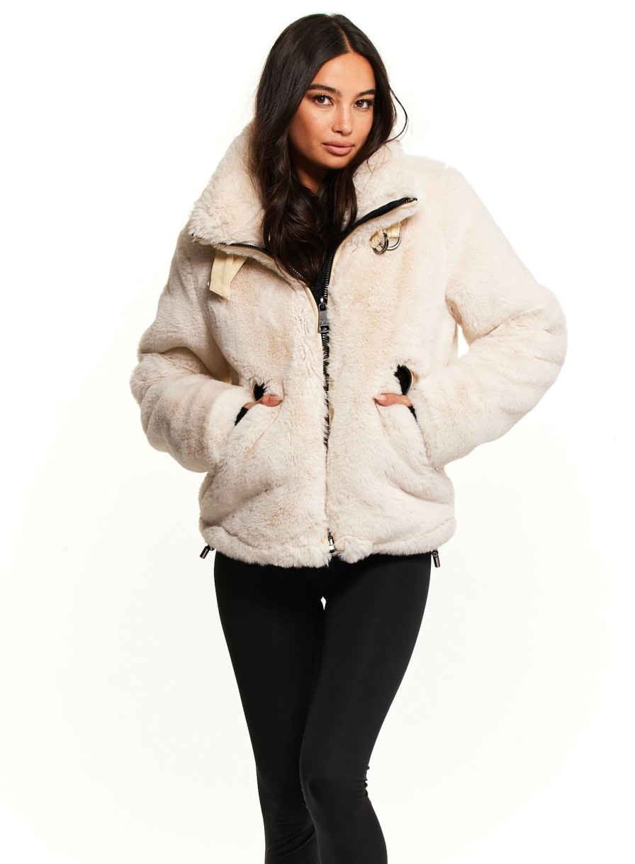 SAM Faux Fur Denver Ivory New